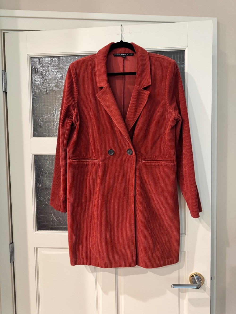HYFVE Rust colored, corduroy PEA COAT, size L, worn just once